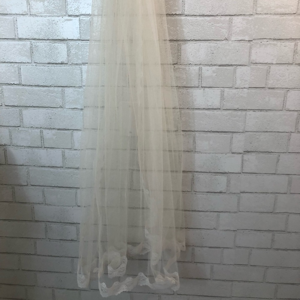 Handmade Wedding Veil with Lace Trim